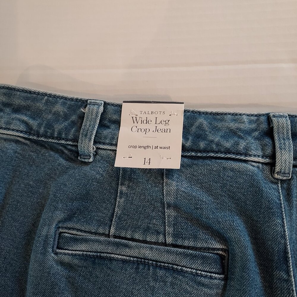 Talbots Wide Leg Released Hem Crop Jeans Size 14 - Picture 6 of 13